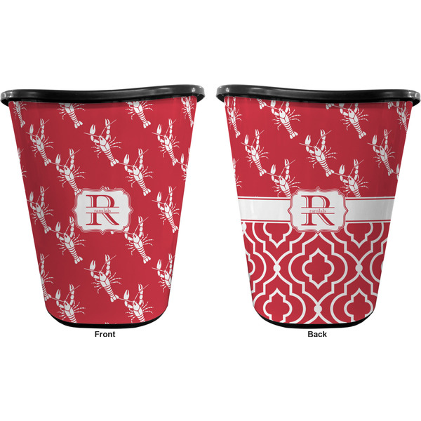 Crawfish Trash Can Black - Front and Back - Apvl