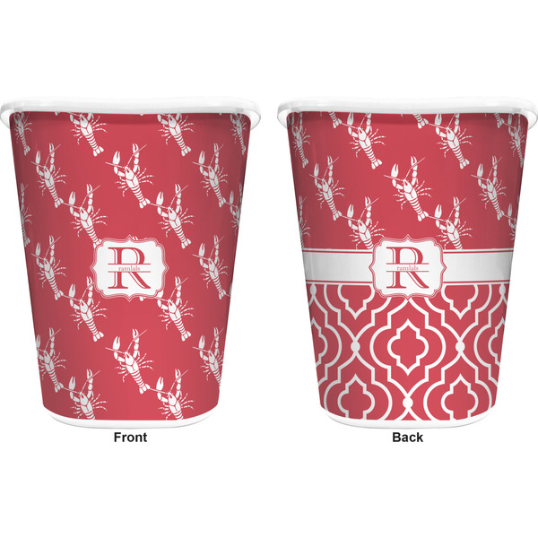 Crawfish Trash Can White - Front and Back - Apvl