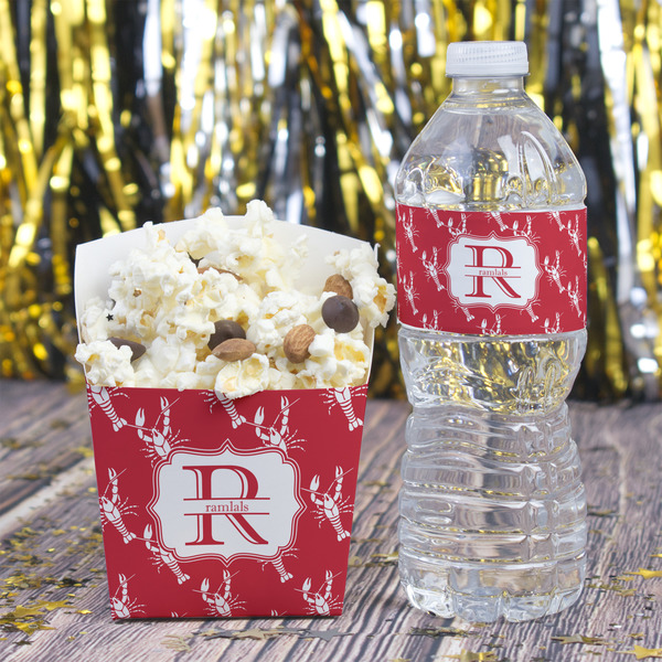 Crawfish Water Bottle Label - w/ Favor Box