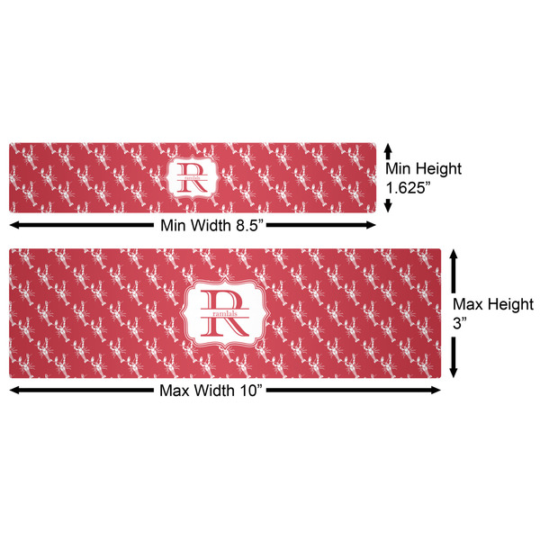 Crawfish Water Bottle Labels w/ Dimensions