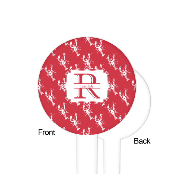 Crawfish White Plastic 4" Food Pick - Round - Single Sided - Front & Back