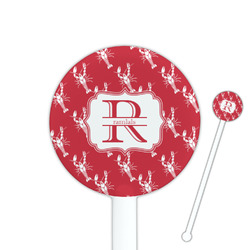 Crawfish 5.5" Round Plastic Stir Sticks - White - Single Sided (Personalized)