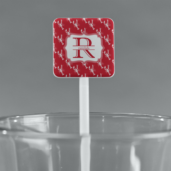 Crawfish White Plastic Stir Stick - Square - Main