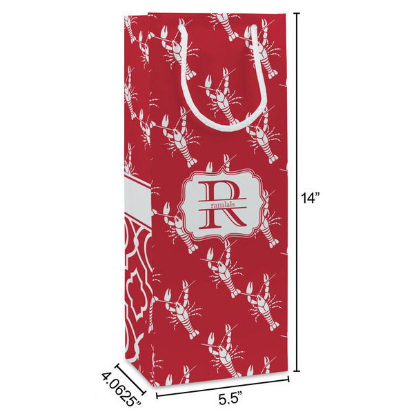 Crawfish Wine Gift Bag - Dimensions