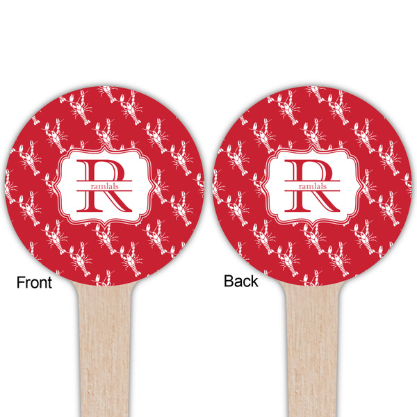 Crawfish Wooden 4" Food Pick - Round - Double Sided - Front & Back
