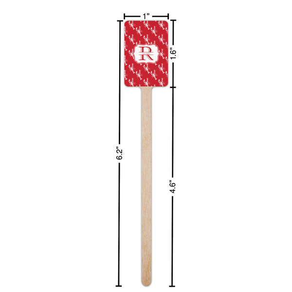 Crawfish Wooden 6.25" Stir Stick - Rectangular - Dimensions