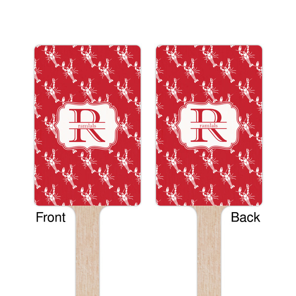Crawfish Wooden 6.25" Stir Stick - Rectangular - Double Sided - Front & Back