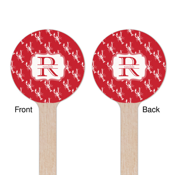 Crawfish Wooden 7.5" Stir Stick - Round - Double Sided - Front & Back