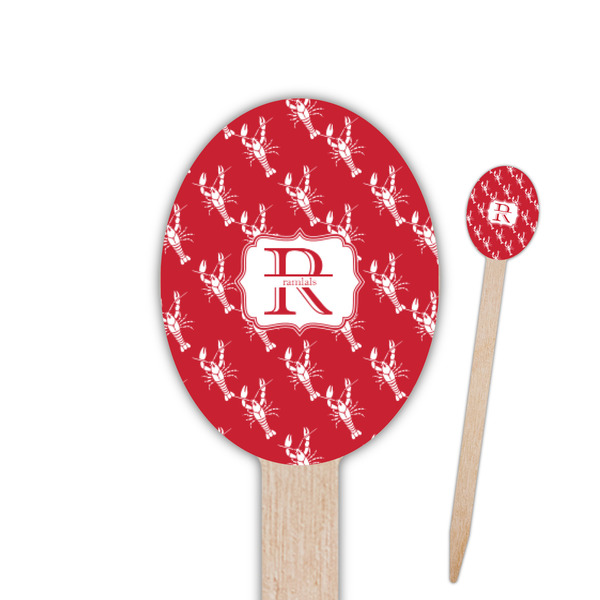 Custom Crawfish Oval Wooden Food Picks - Double Sided (Personalized)