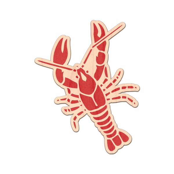 Custom Crawfish Genuine Maple or Cherry Wood Sticker