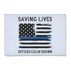 Blue Line Police Patio Rug (Personalized)