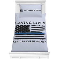 Blue Line Police Comforter Set - Twin XL (Personalized)