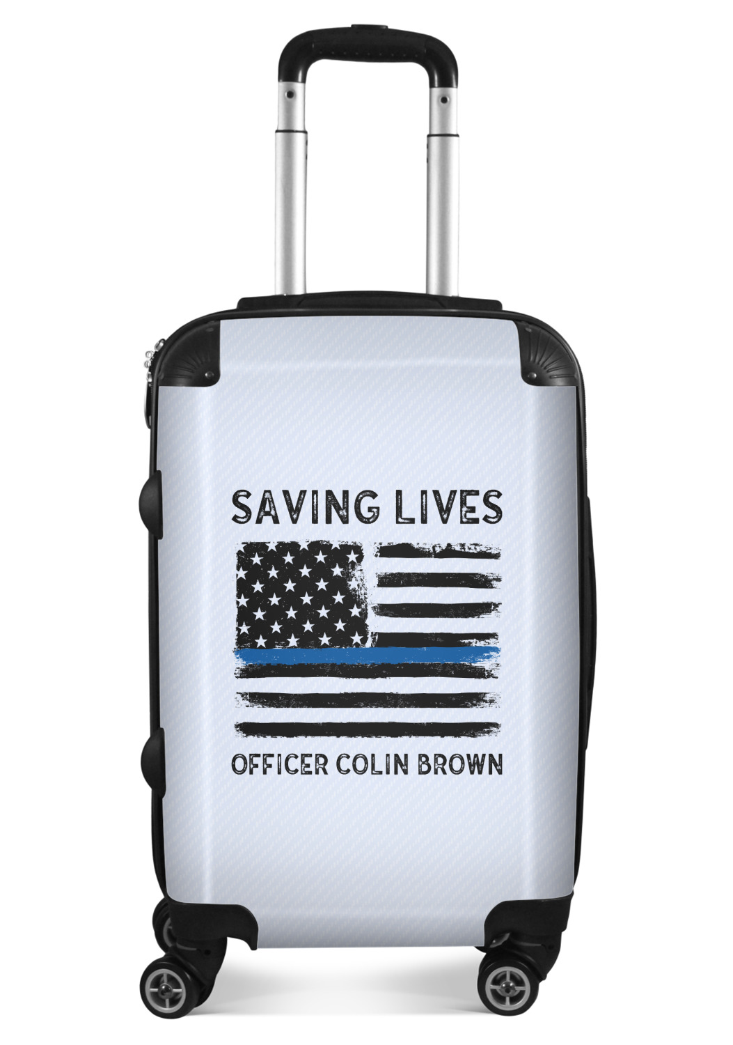 Blue Line Police Suitcase 20" Carry On (Personalized) YouCustomizeIt