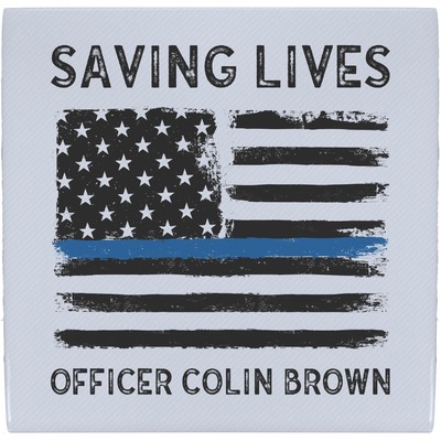 Blue Line Police Ceramic Tile Hot Pad (Personalized)