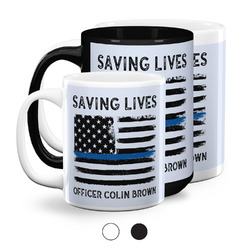 Blue Line Police Coffee Mug (Personalized)