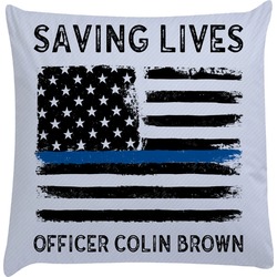 Blue Line Police Decorative Pillow Case (Personalized)