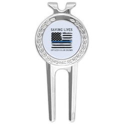 Blue Line Police Golf Divot Tool & Ball Marker (Personalized)