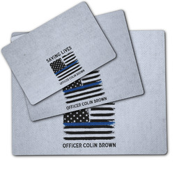 Blue Line Police Dog Food Mat w/ Name or Text