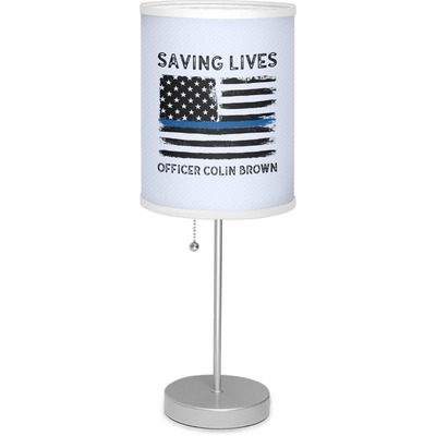 Blue Line Police 7" Drum Lamp with Shade (Personalized)