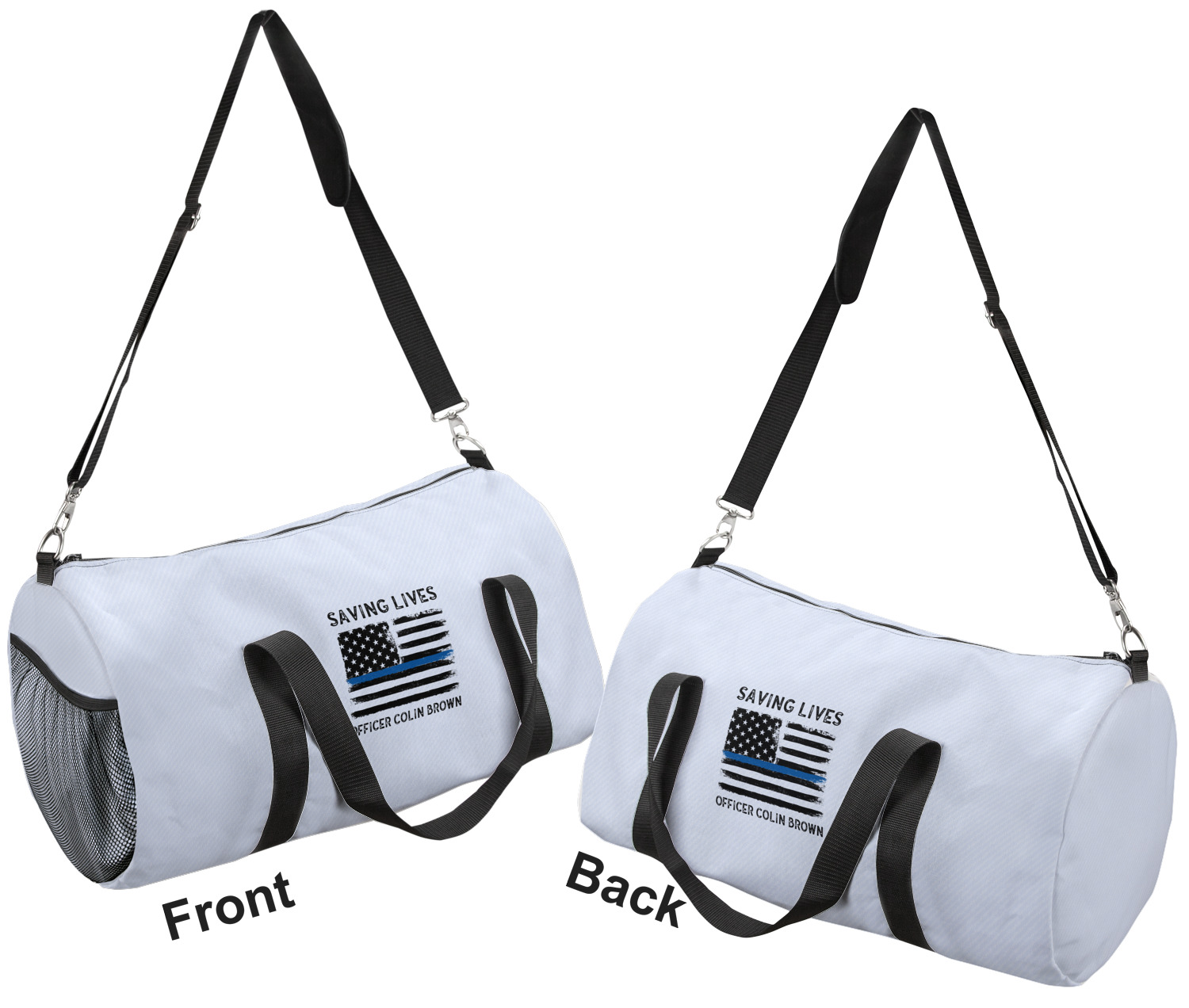 Blue Line Police Duffel Bag (Personalized) YouCustomizeIt