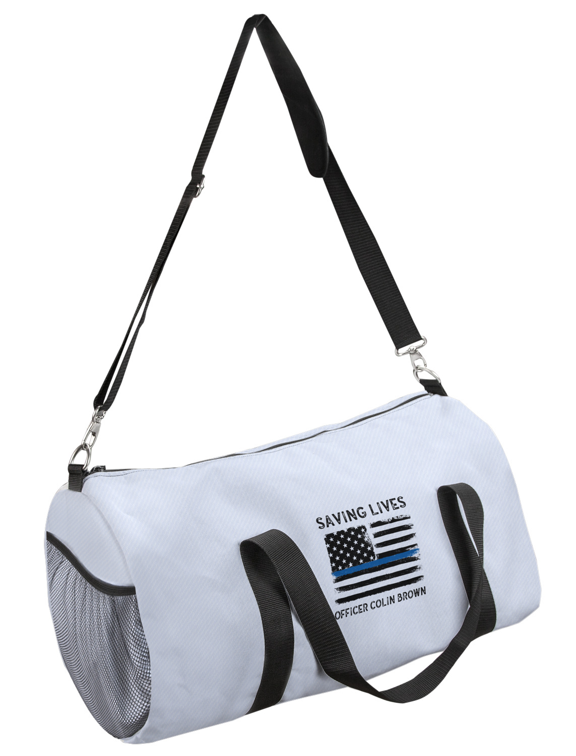 Blue Line Police Duffel Bag Small (Personalized) YouCustomizeIt