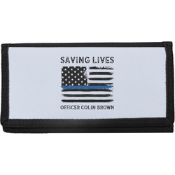 Blue Line Police Canvas Checkbook Cover (Personalized)