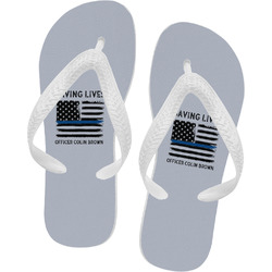 Blue Line Police Flip Flops - Large (Personalized)