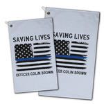Blue Line Police Golf Towel - Poly-Cotton Blend w/ Name or Text