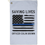 Blue Line Police Golf Towel - Poly-Cotton Blend - Small w/ Name or Text