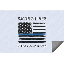 Blue Line Police Indoor / Outdoor Rug (Personalized)