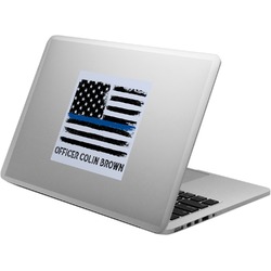 Blue Line Police Laptop Decal (Personalized)