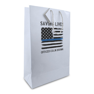 Blue Line Police Large Gift Bag (Personalized)