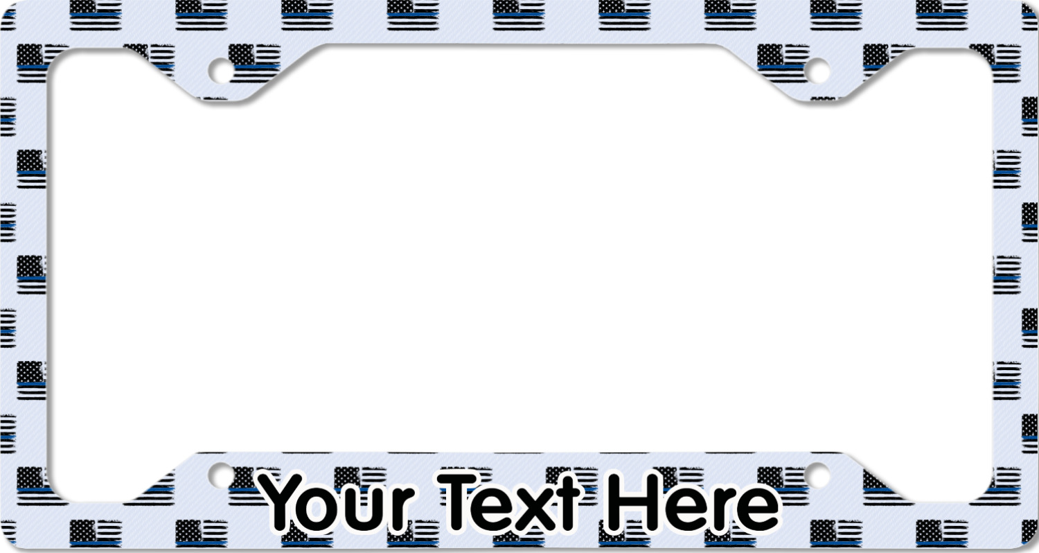 Blue Line Police License Plate Frame (Personalized) YouCustomizeIt
