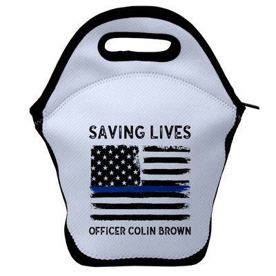 Blue Line Police Lunch Bag w/ Name or Text