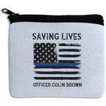 Blue Line Police Rectangular Coin Purse (Personalized)