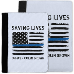 Blue Line Police Notebook Padfolio w/ Name or Text