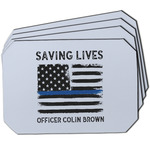 Blue Line Police Dining Table Mat - Octagon w/ Name or Text