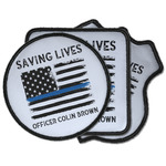 Blue Line Police Iron on Patches (Personalized)