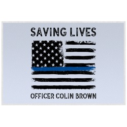 Blue Line Police Laminated Placemat w/ Name or Text