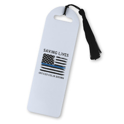 Blue Line Police Plastic Bookmark (Personalized)