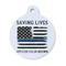 Blue Line Police Round Pet ID Tag - Small (Personalized)