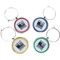 Blue Line Police Set of Silver Wine Charms