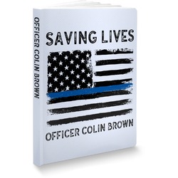 Blue Line Police Softbound Notebook - 7.25" x 10" (Personalized)