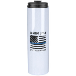 Blue Line Police Stainless Steel Skinny Tumbler - 20 oz (Personalized)