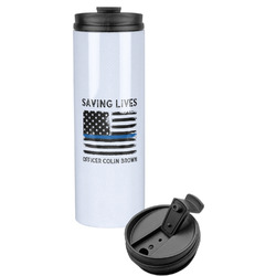 Blue Line Police Stainless Steel Skinny Tumbler (Personalized)