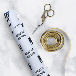 Blue Line Police Wrapping Paper Roll - Small (Personalized)