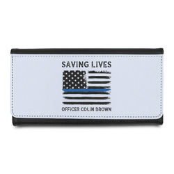 Blue Line Police Leatherette Ladies Wallet (Personalized)