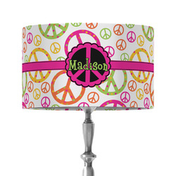 Peace Sign 12" Drum Lamp Shade - Fabric (Personalized)