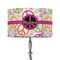 Peace Sign 12" Drum Lampshade - ON STAND (Fabric)