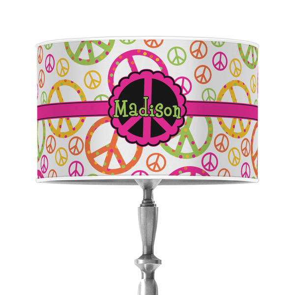 Custom Peace Sign 12" Drum Lamp Shade - Poly-film (Personalized)